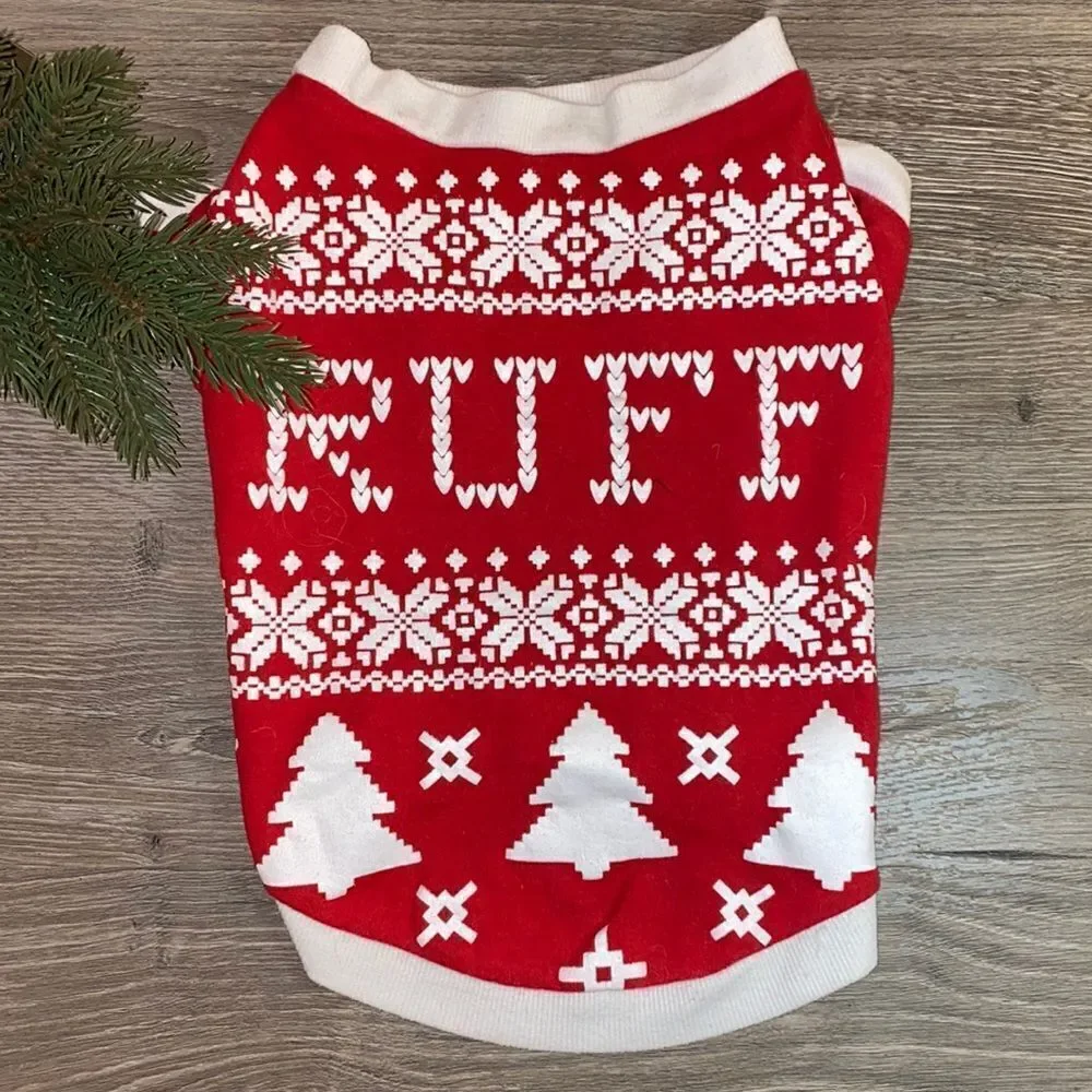 Christmas Printed Snowflake Hearts Dog Shirt